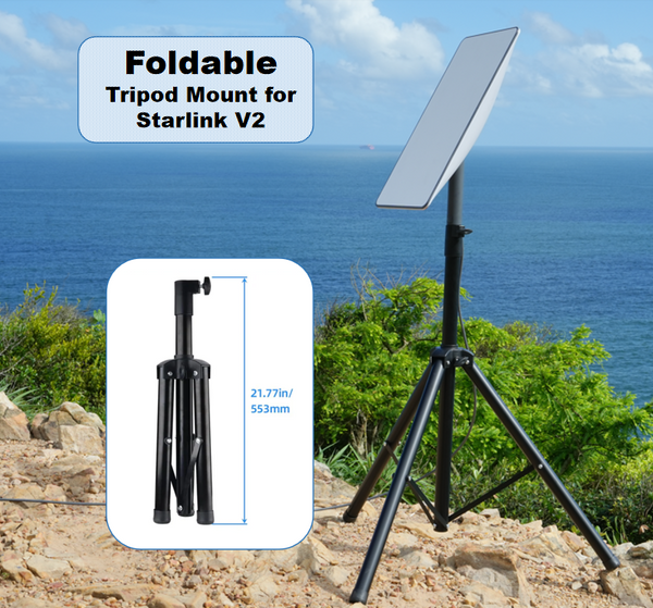 Portable Foldable Tripod Mount for Starlink Satellite Dish V2 V1: Stable Support and Easy Setup for Secure Antenna Installation