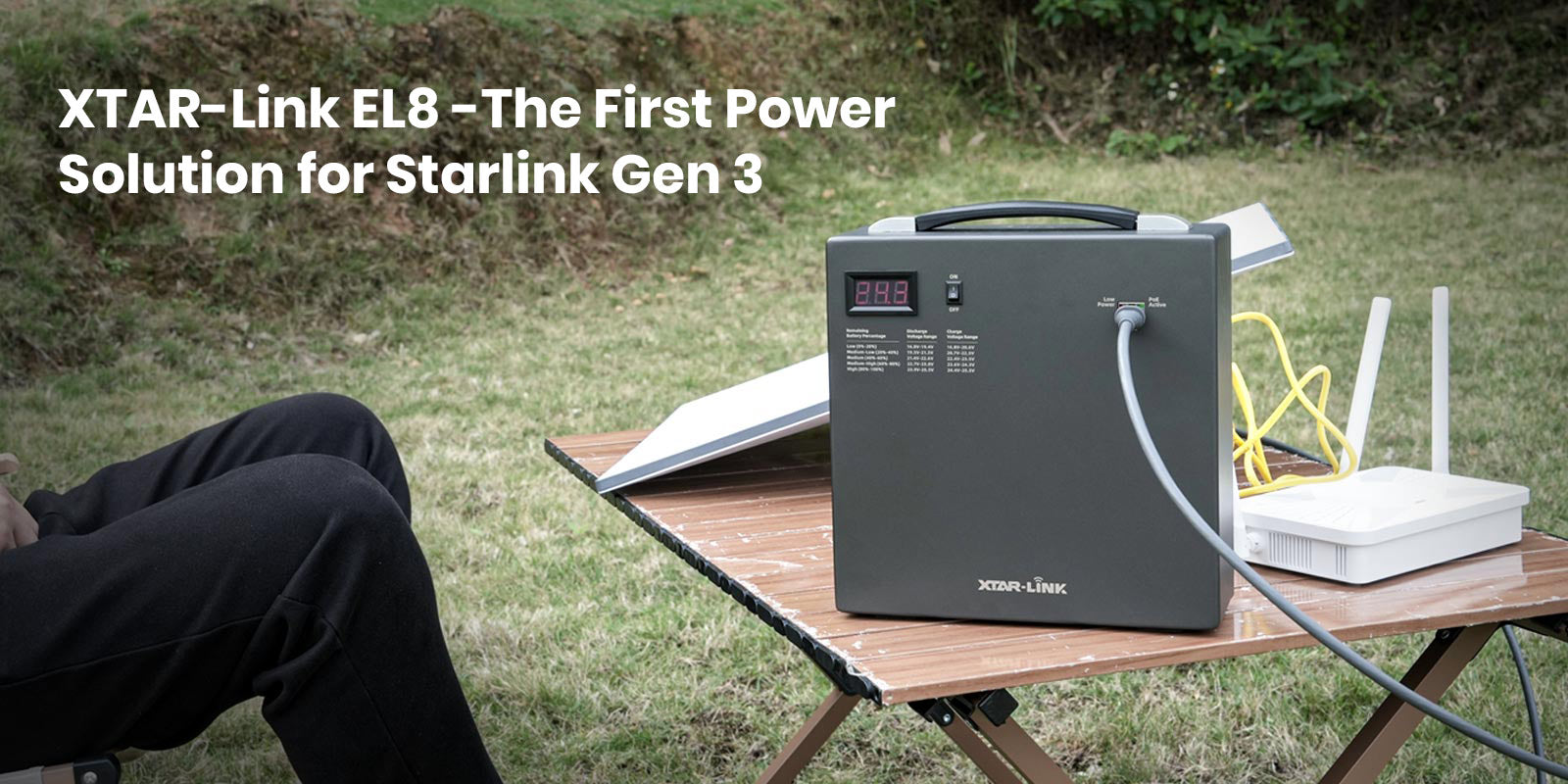 XTAR-Link EL8 Power Station with WiFi6 Router for Starlink XTAR-Link EL8 Power Station with WiFi6 Router for Starlink